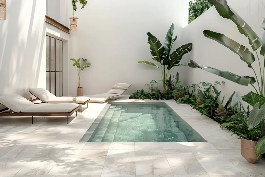 mini piscine dans un patio